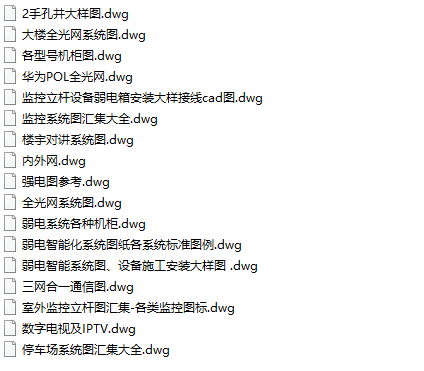 机柜、全光网、停车场汇集、监控图汇集等系统图